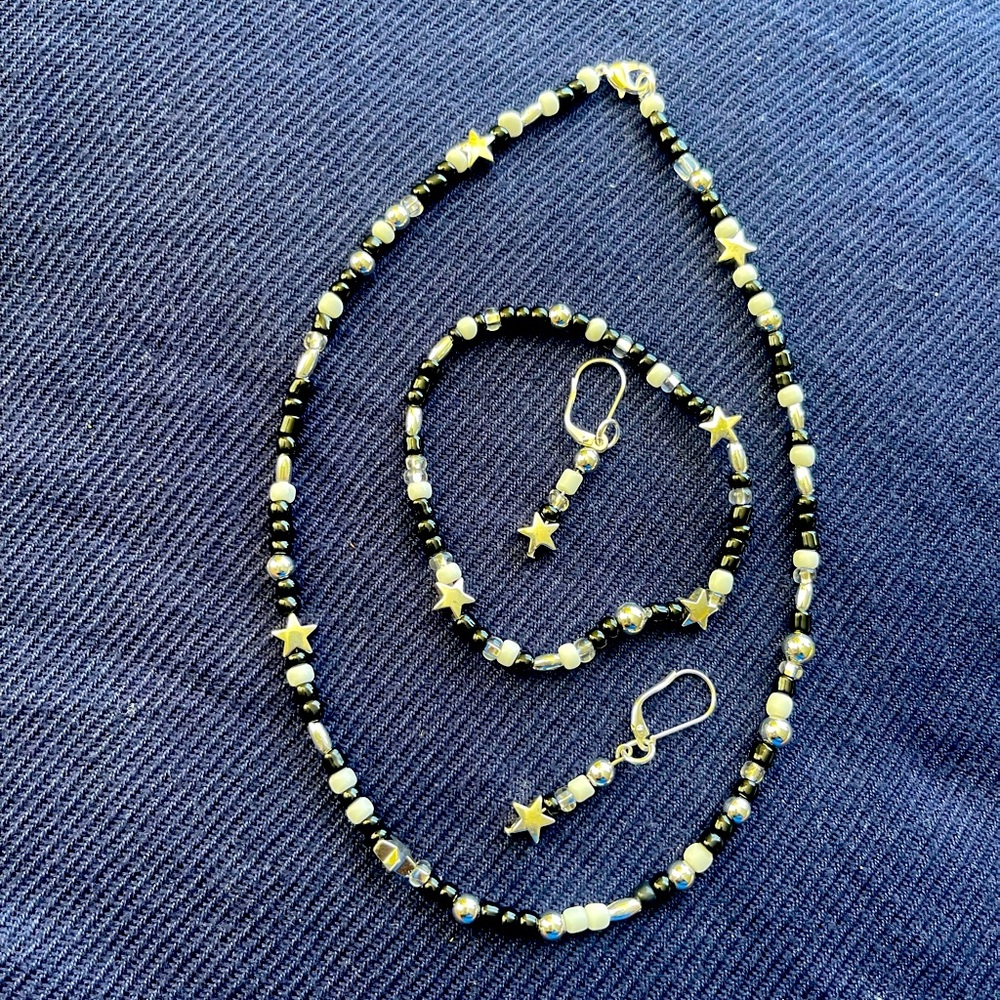Christmas Star Inspired Necklace Bracelet Earrings Jewelry set